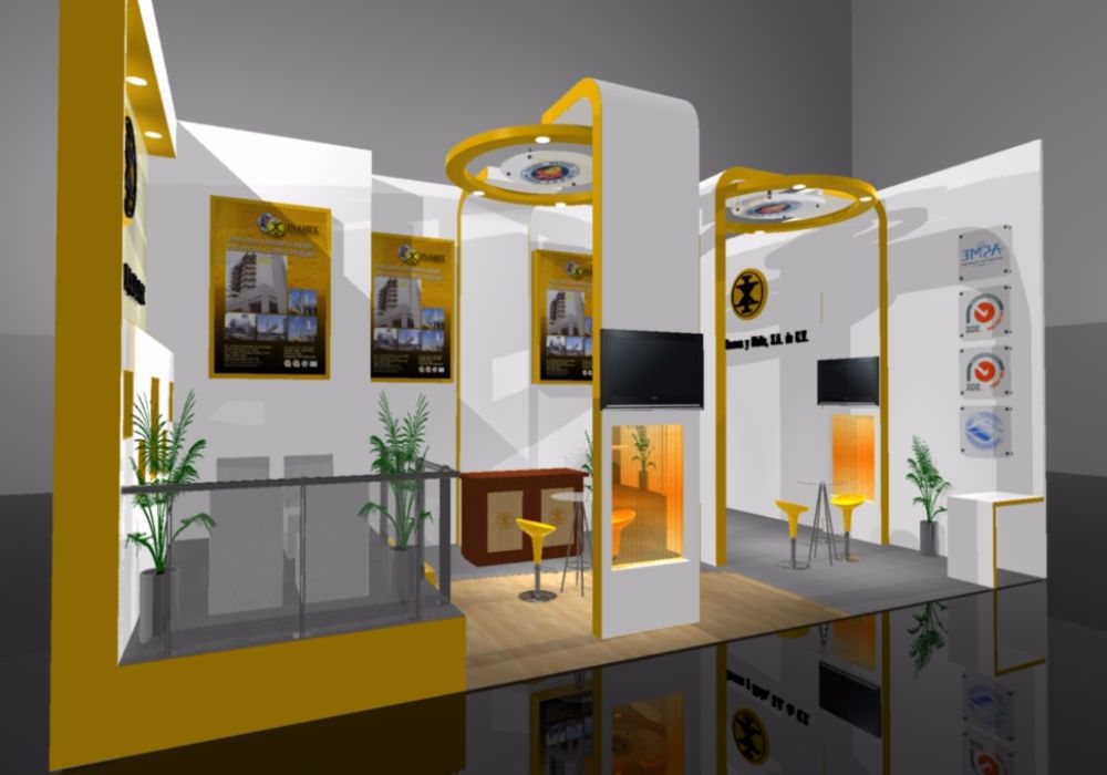 Stand Custom Cajón Doble Pasillo 6×6 Diseño y Fabricación de Stands